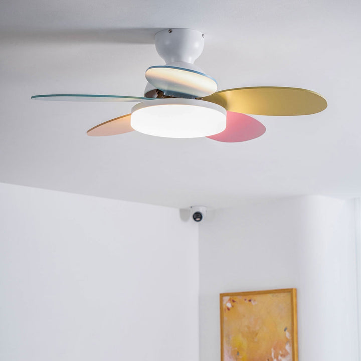 Plafonnier Ventilateur Liora en Verre Coloré pour Enfants
