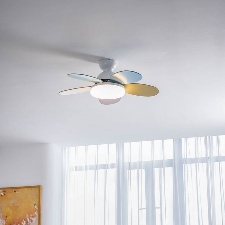 Plafonnier Ventilateur Liora en Verre Coloré pour Enfants