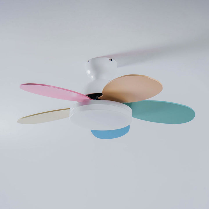 Plafonnier Ventilateur Liora en Verre Coloré pour Enfants