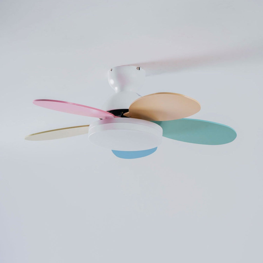 Plafonnier Ventilateur Liora en Verre Coloré pour Enfants