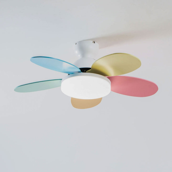 Plafonnier Ventilateur Liora en Verre Coloré pour Enfants