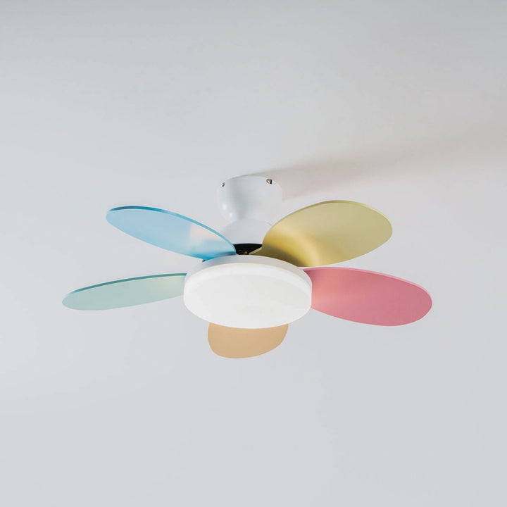 Plafonnier Ventilateur Liora en Verre Coloré pour Enfants