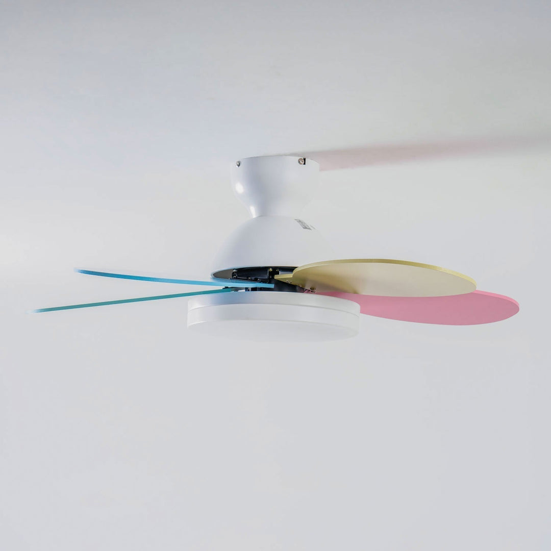 Plafonnier Ventilateur Liora en Verre Coloré pour Enfants