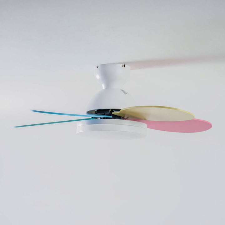 Plafonnier Ventilateur Liora en Verre Coloré pour Enfants