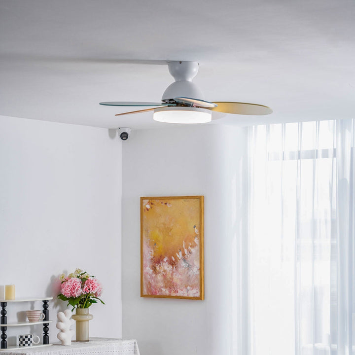 Plafonnier Ventilateur Liora en Verre Coloré pour Enfants