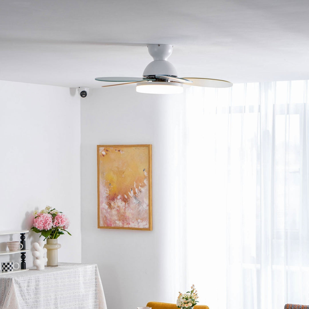 Plafonnier Ventilateur Liora en Verre Coloré pour Enfants