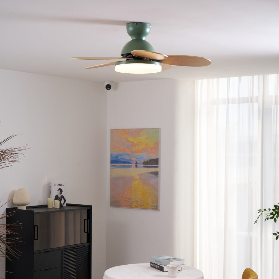 Plafonnier Ventilateur Liora en Verre Coloré pour Enfants