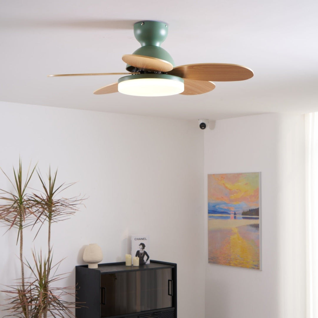 Plafonnier Ventilateur Liora en Verre Coloré pour Enfants