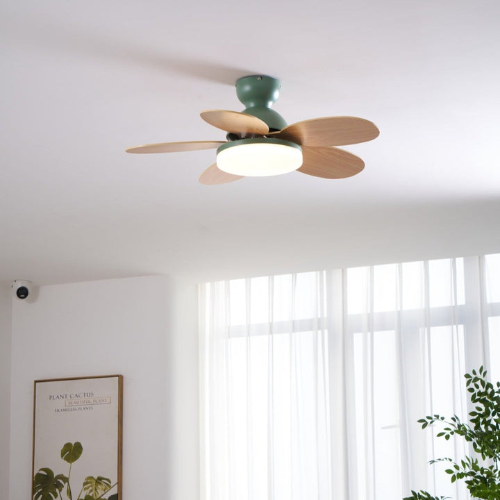 Plafonnier Ventilateur Liora en Verre Coloré pour Enfants