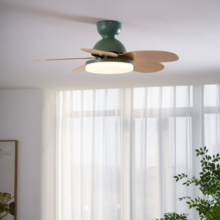 Plafonnier Ventilateur Liora en Verre Coloré pour Enfants