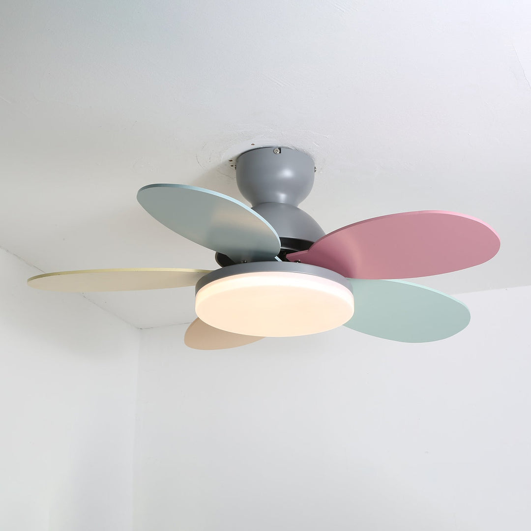 Plafonnier Ventilateur Liora en Verre Coloré pour Enfants