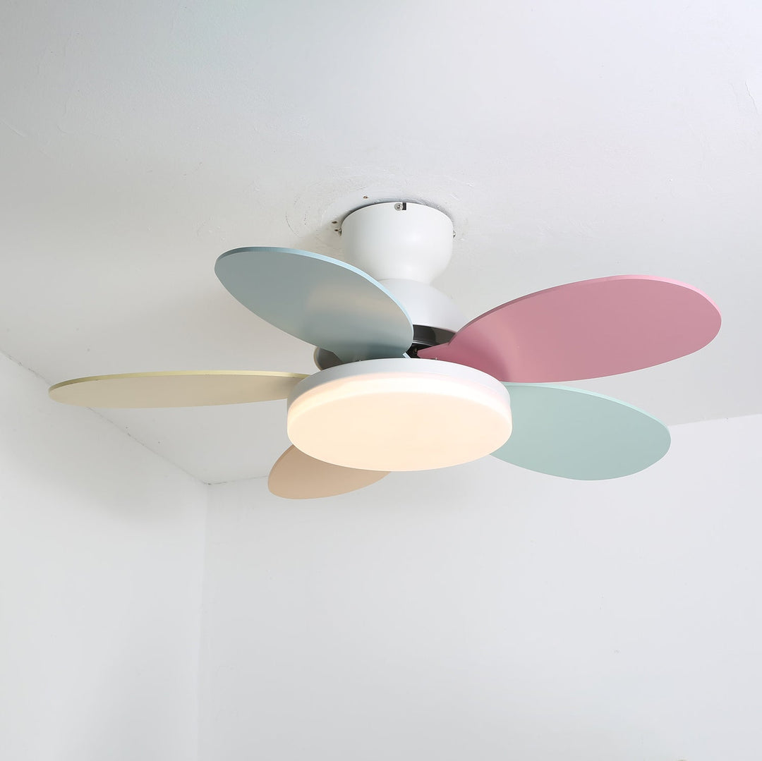 Plafonnier Ventilateur Liora en Verre Coloré pour Enfants