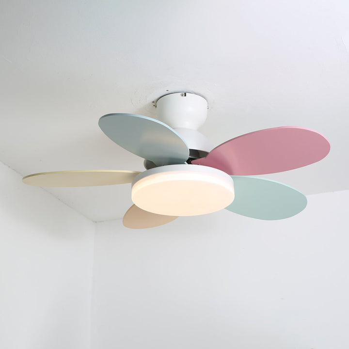 Plafonnier Ventilateur Liora en Verre Coloré pour Enfants