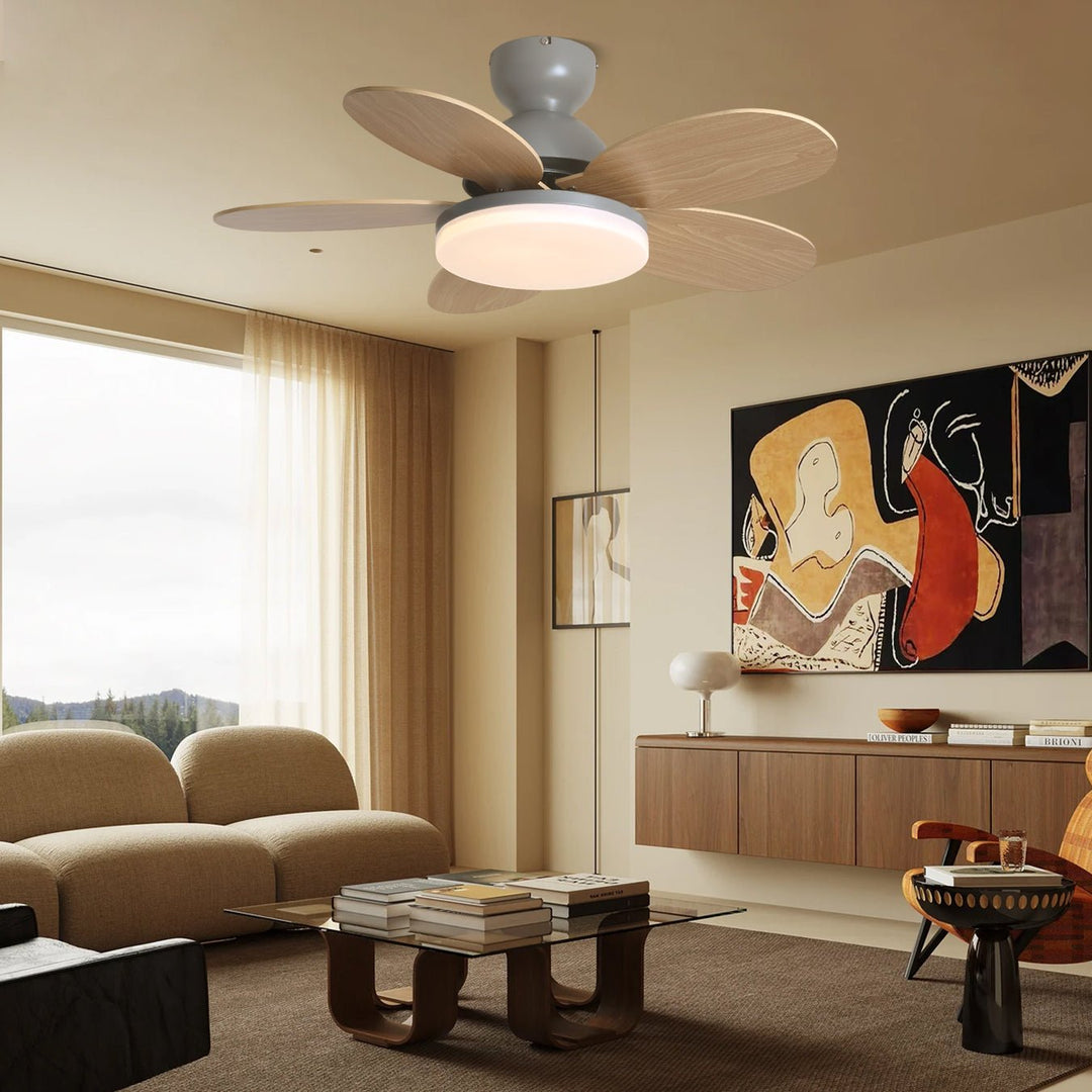 Plafonnier Ventilateur Liora en Verre Coloré pour Enfants