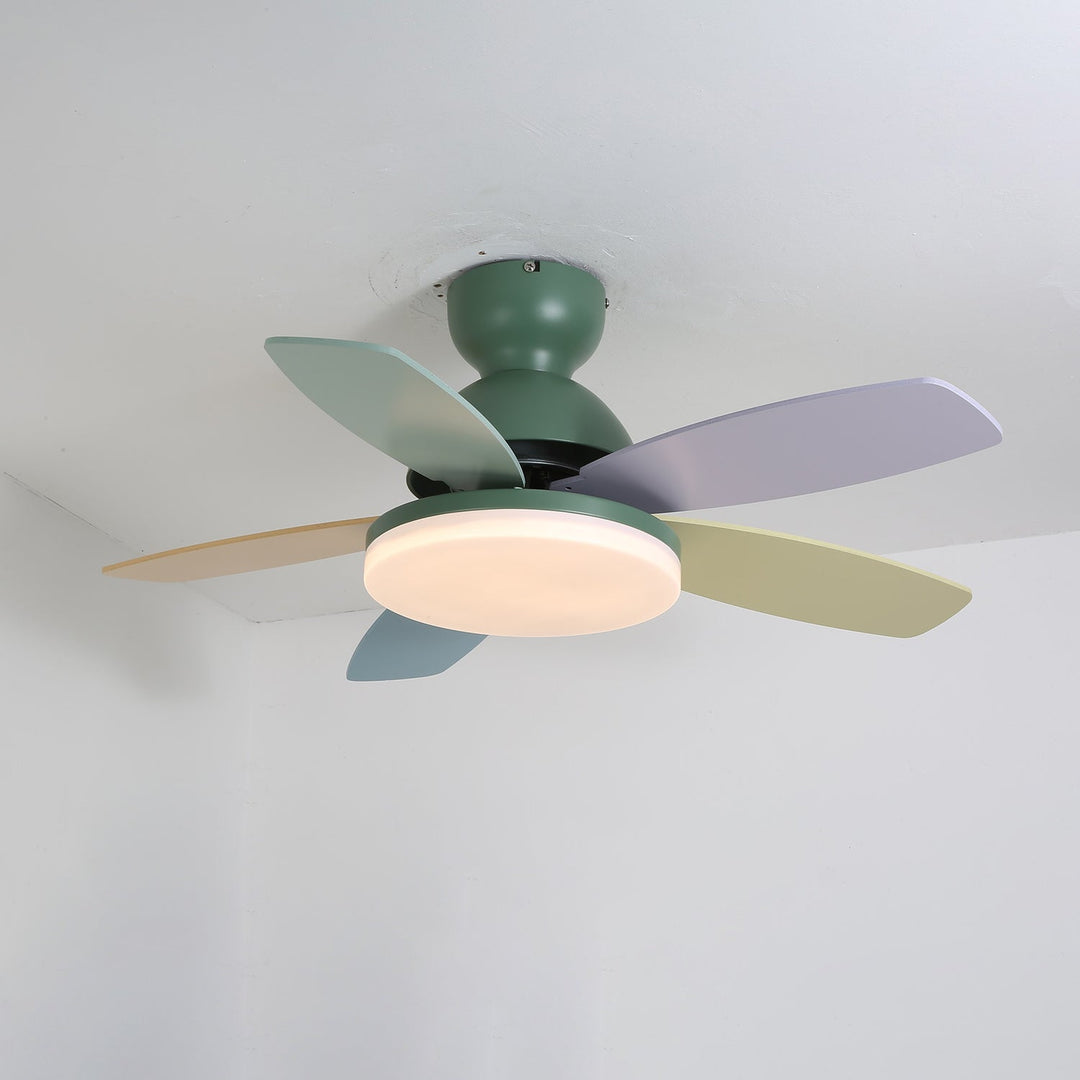 Plafonnier Ventilateur Liora en Verre Coloré pour Enfants