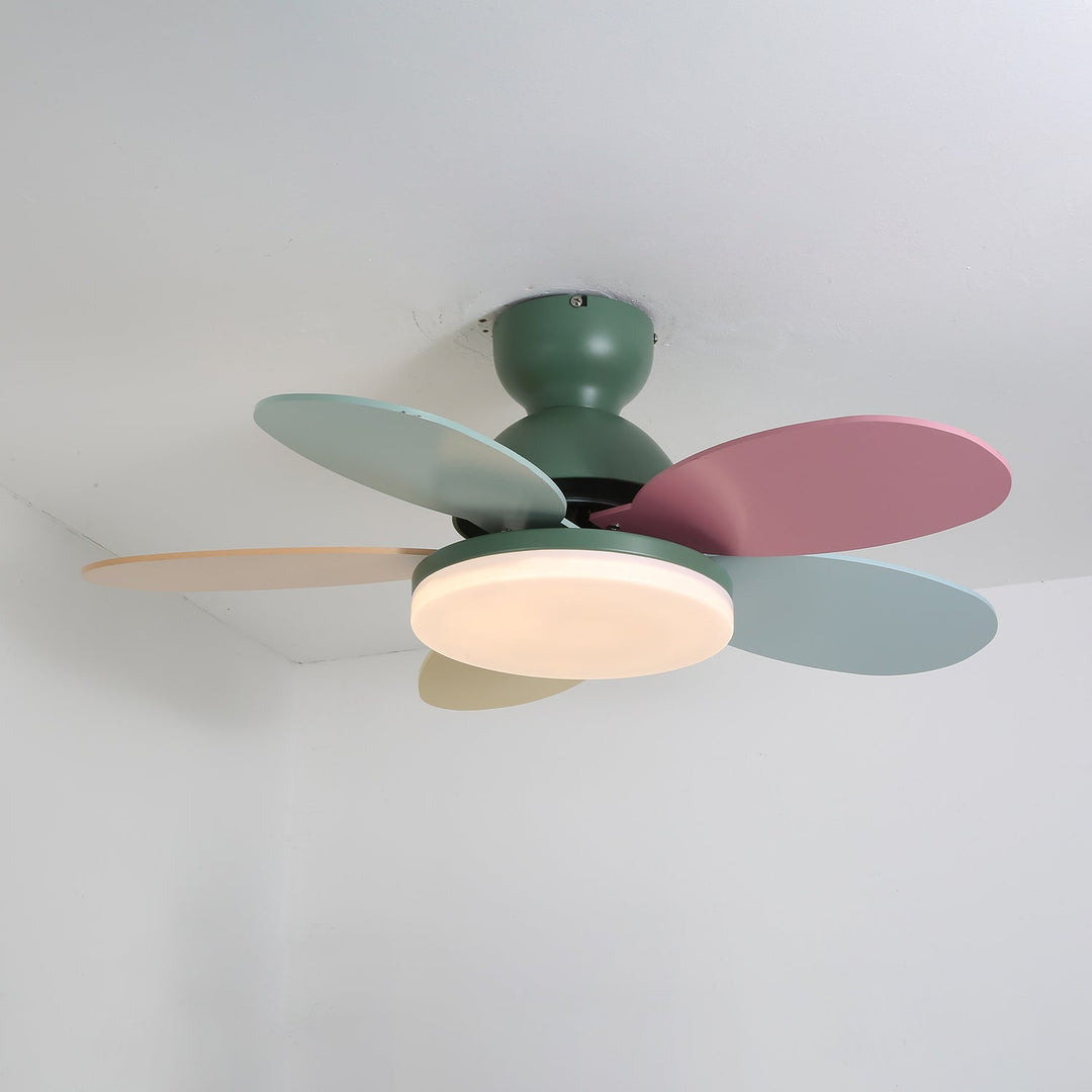 Plafonnier Ventilateur Liora en Verre Coloré pour Enfants