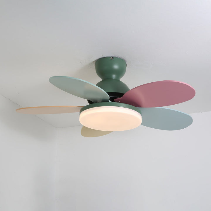 Plafonnier Ventilateur Liora en Verre Coloré pour Enfants