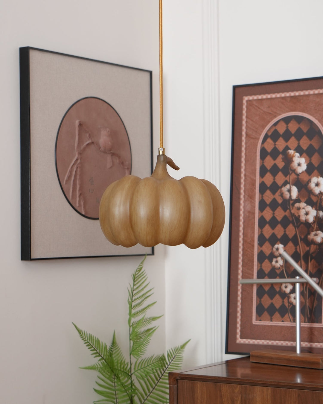 Duzy Pumpkin — Lampe Suspendue en Résine Vintage Japonaise