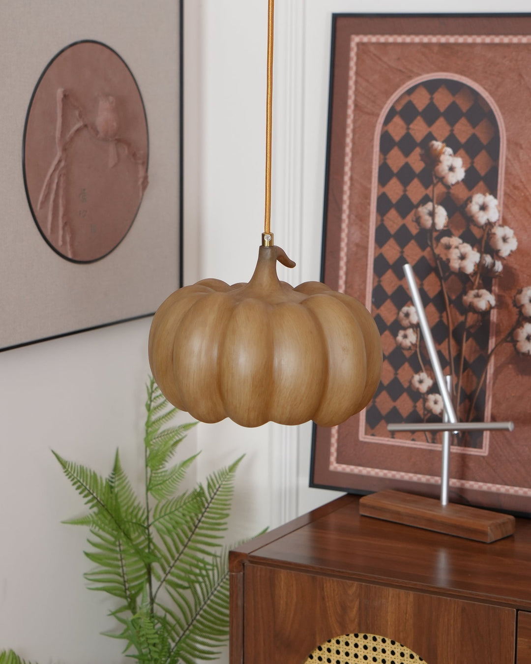 Duzy Pumpkin — Lampe Suspendue en Résine Vintage Japonaise