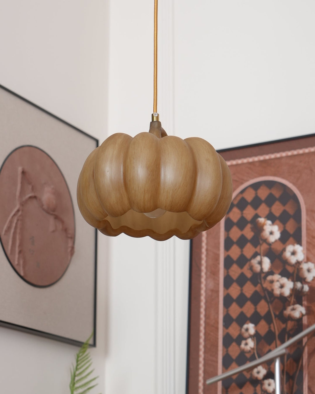 Duzy Pumpkin — Lampe Suspendue en Résine Vintage Japonaise