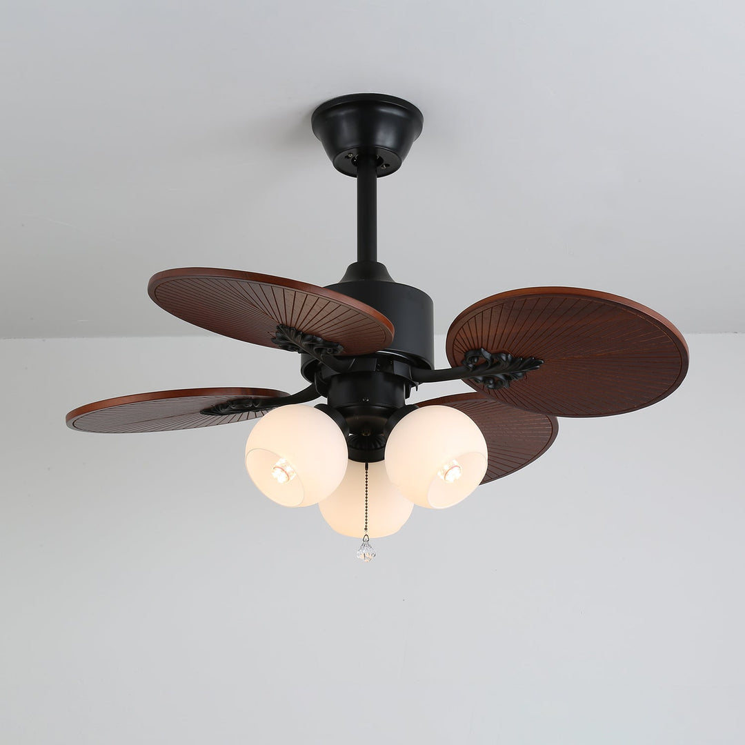 Ventilateur de Plafond Solara Tropical en Verre avec Lumière