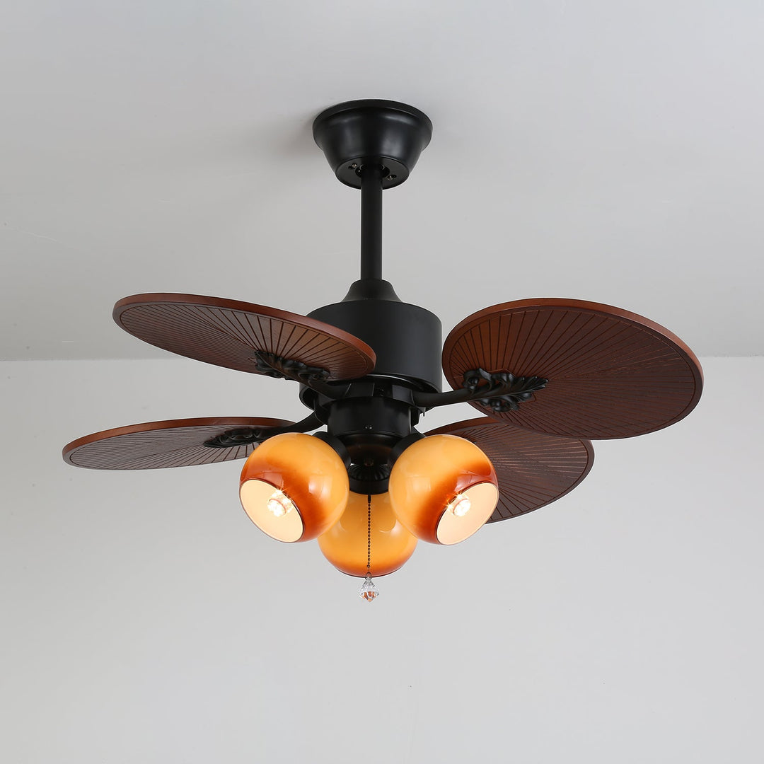 Ventilateur de Plafond Solara Tropical en Verre avec Lumière