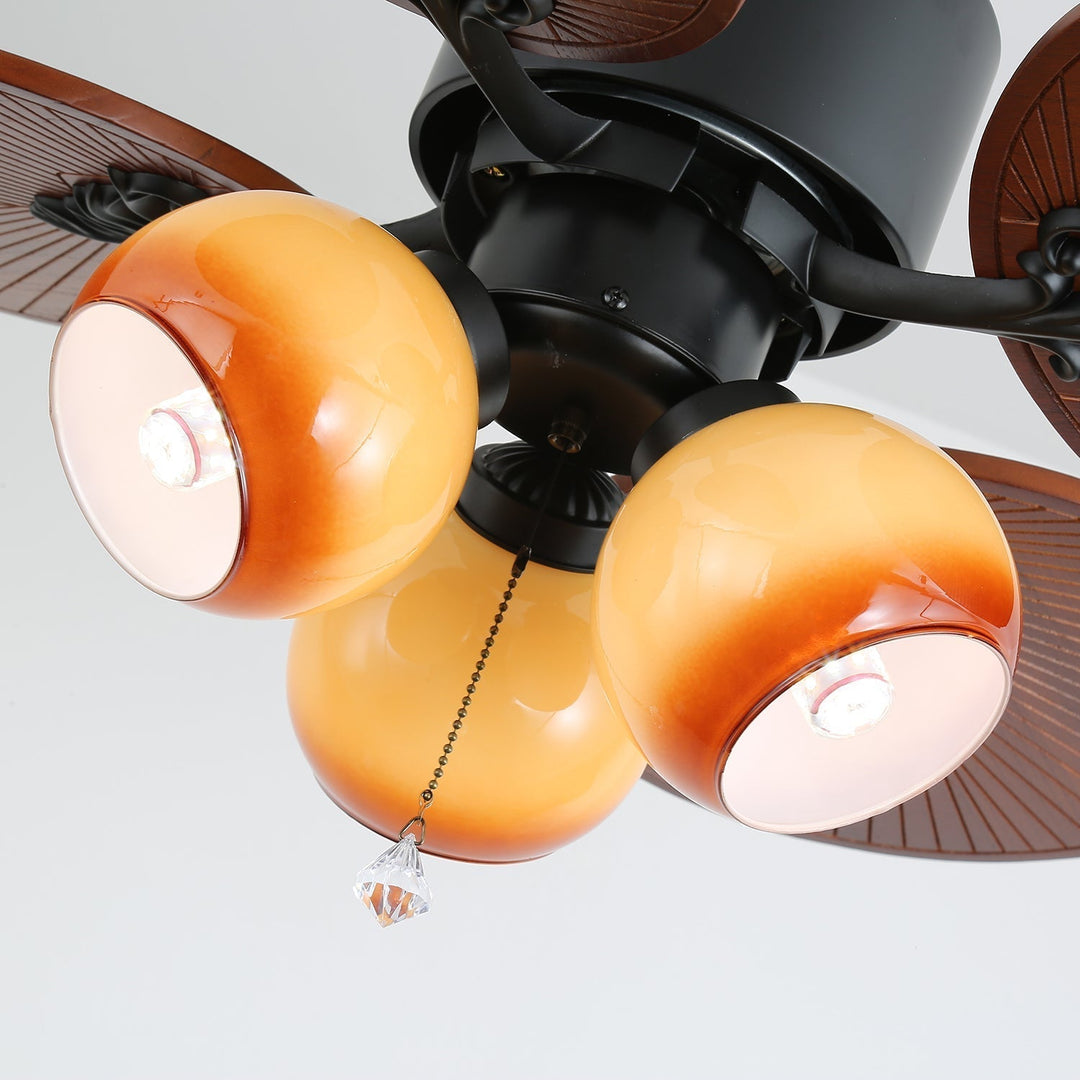 Ventilateur de Plafond Solara Tropical en Verre avec Lumière