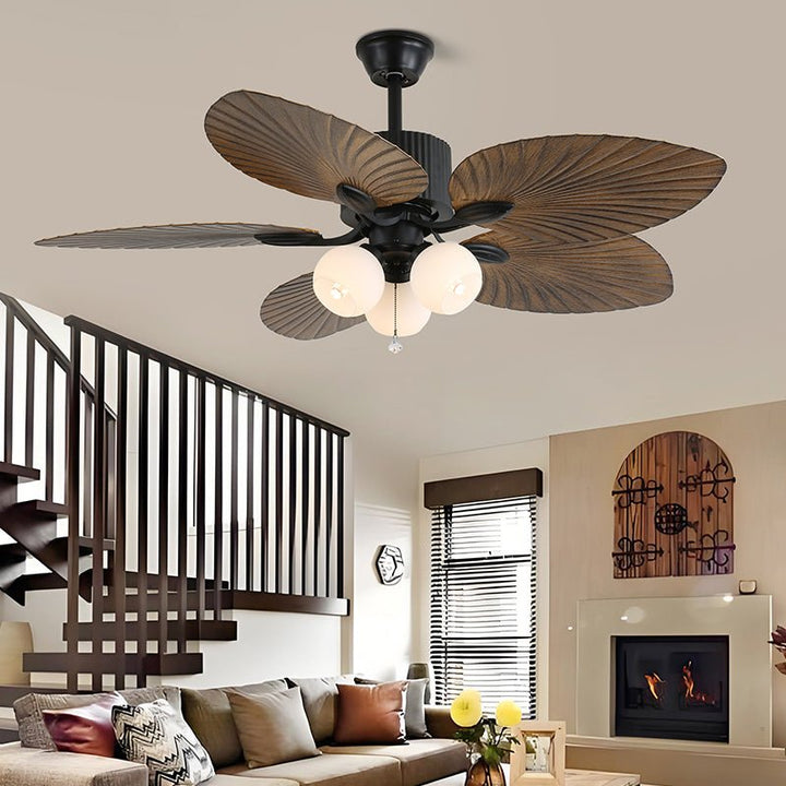 Ventilateur de Plafond Solara Tropical en Verre avec Lumière