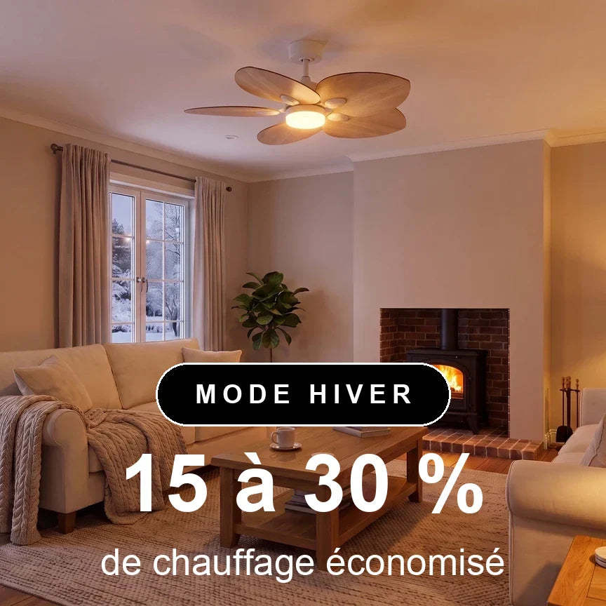 Dahlia teinté Chêne — Ventilateur de plafond design