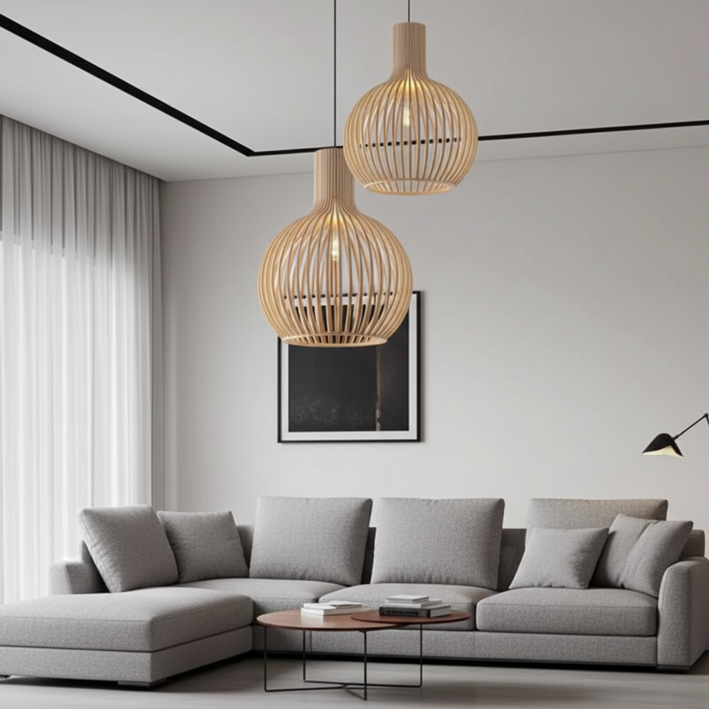 Wagner - Suspension Cage en Bois Style Campagne