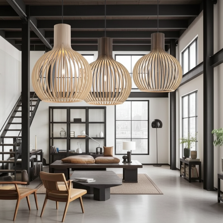 Wagner - Suspension Cage en Bois Style Campagne
