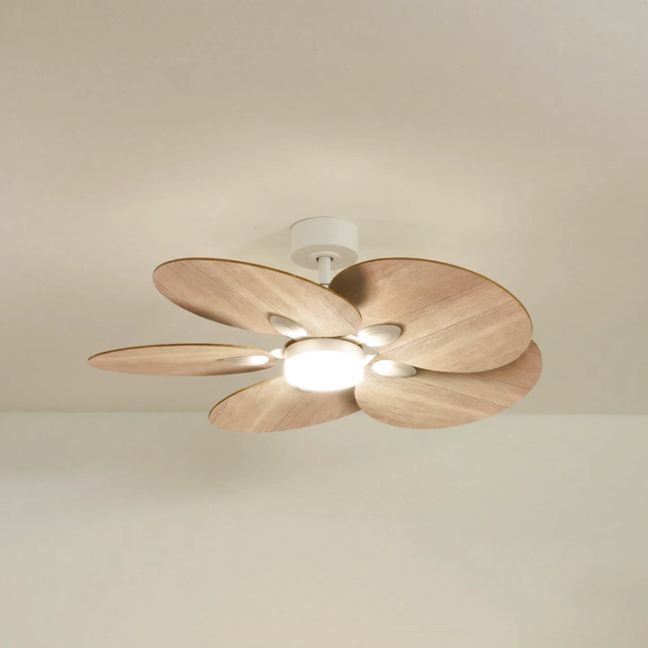 Lotus teinté Chêne — Ventilateur de plafond design