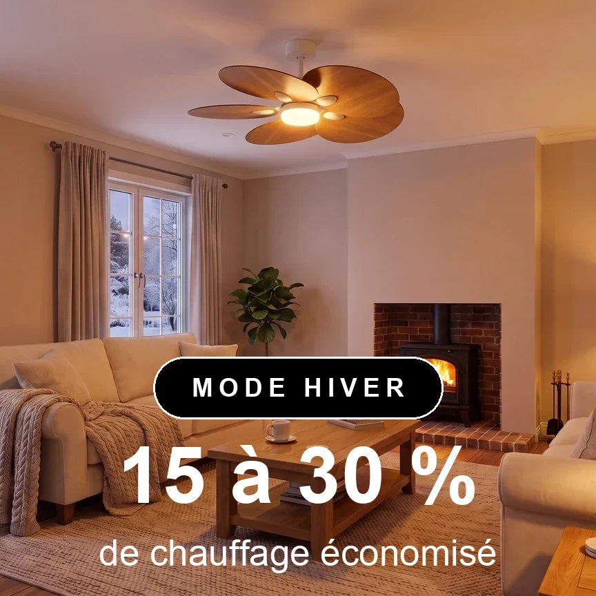 Lotus teinté Chêne — Ventilateur de plafond design