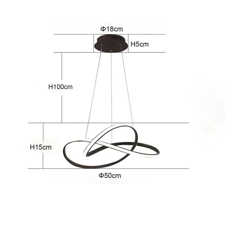 Trèfle - Suspension Scandinave à Anneaux LED