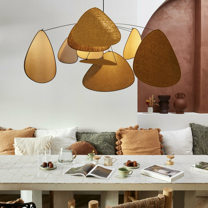 Suspension en lin curry et noir 110 cm Screen - édition The Cool Republic x Market Set