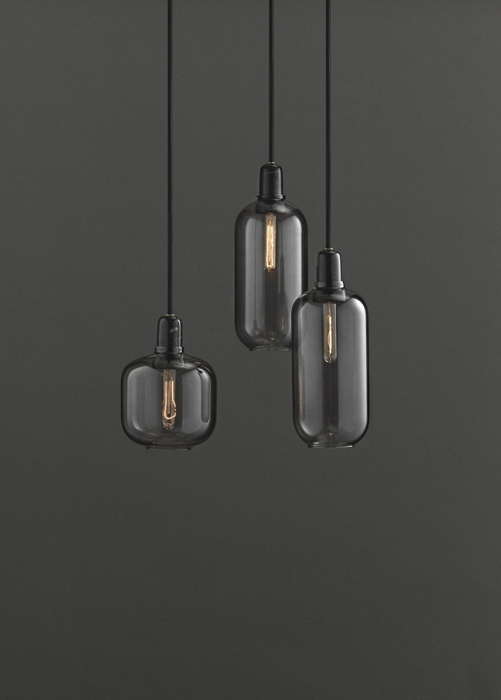 Suspension en marbre noir et verre fumé 17 cm Amp Smoke - Normann Copenhagen