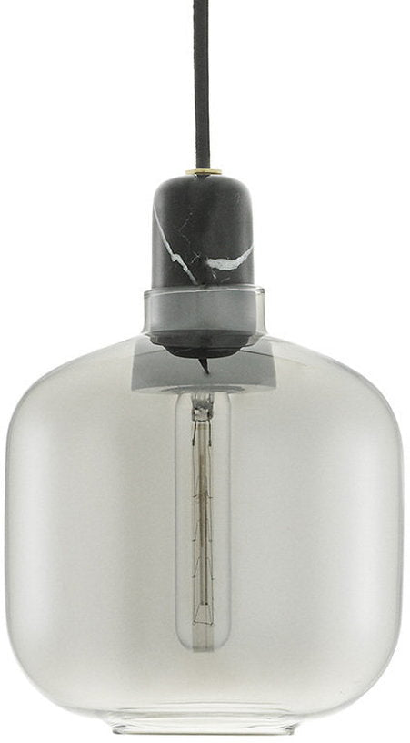 Suspension en marbre noir et verre fumé 17 cm Amp Smoke - Normann Copenhagen