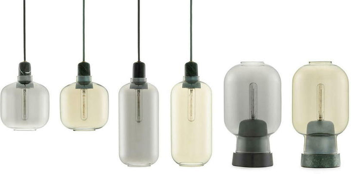 Suspension en marbre noir et verre fumé 17 cm Amp Smoke - Normann Copenhagen