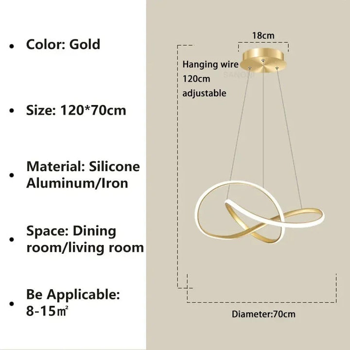 Trèfle - Suspension Scandinave à Anneaux LED